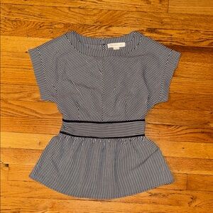 Monteau Los Angeles (small) black and white striped shirt